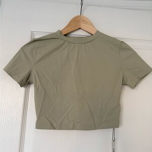 Hello Molly Sage Green Crop Top